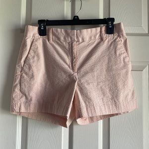 Loft, pink seersucker shorts, size 6